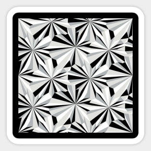 Retro Abstract Black and White Geometry Sticker